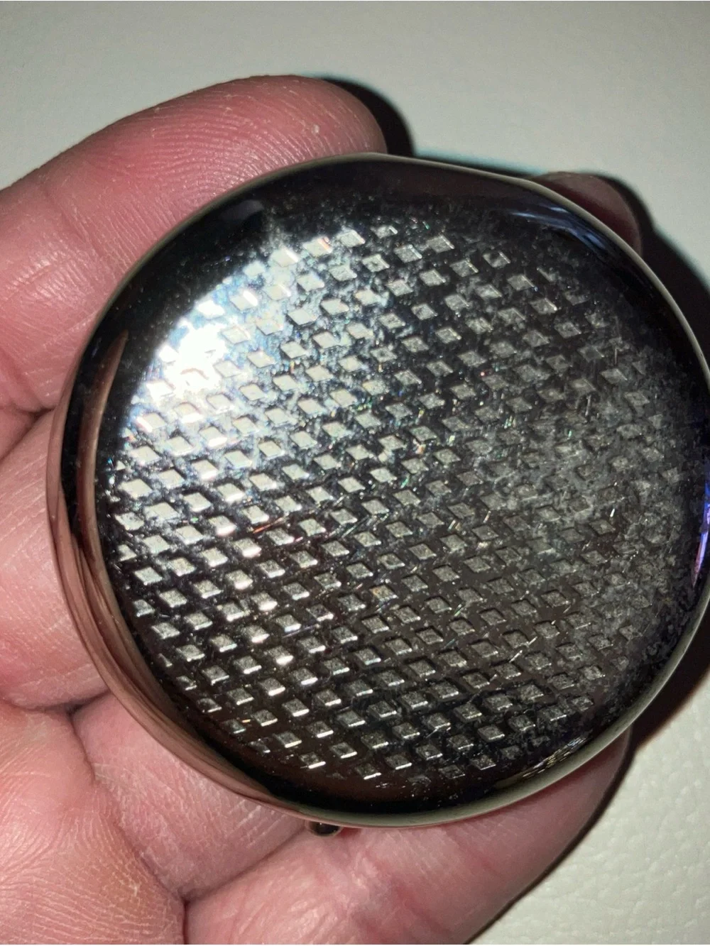 Dragonfly Accent Jewelry Pill Box - Silver and Cream Has Mirror